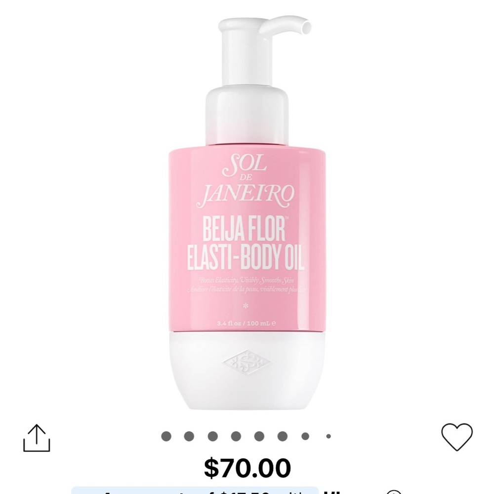 Sol de Janeiro Beija Flor Elasti-Body Oil - Pink and White Bottle